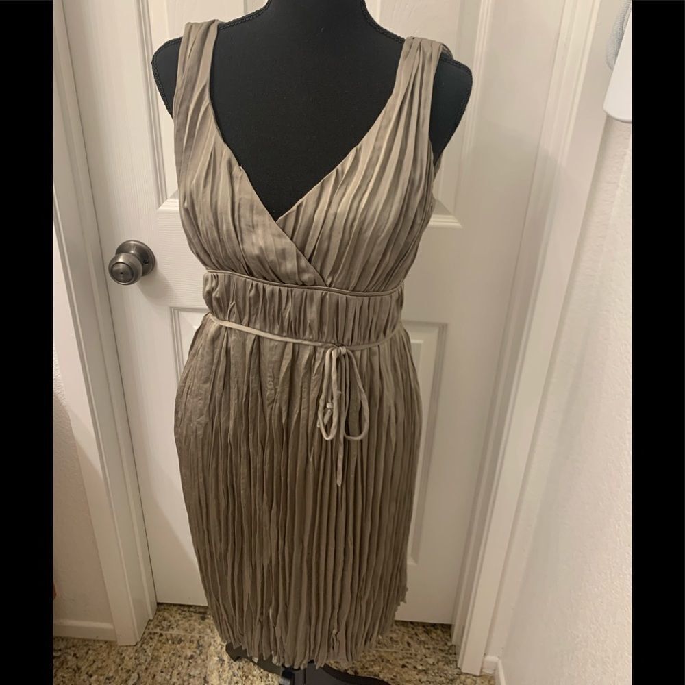 Tan crinkle dress